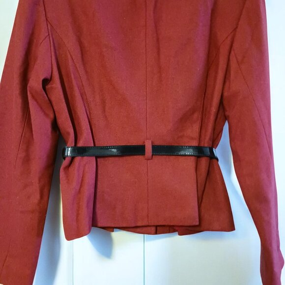 Vintage-Inspired Cherry Red Peplum Jacket Chic Polished with Patent Belt… NWOT - Picture 7 of 10